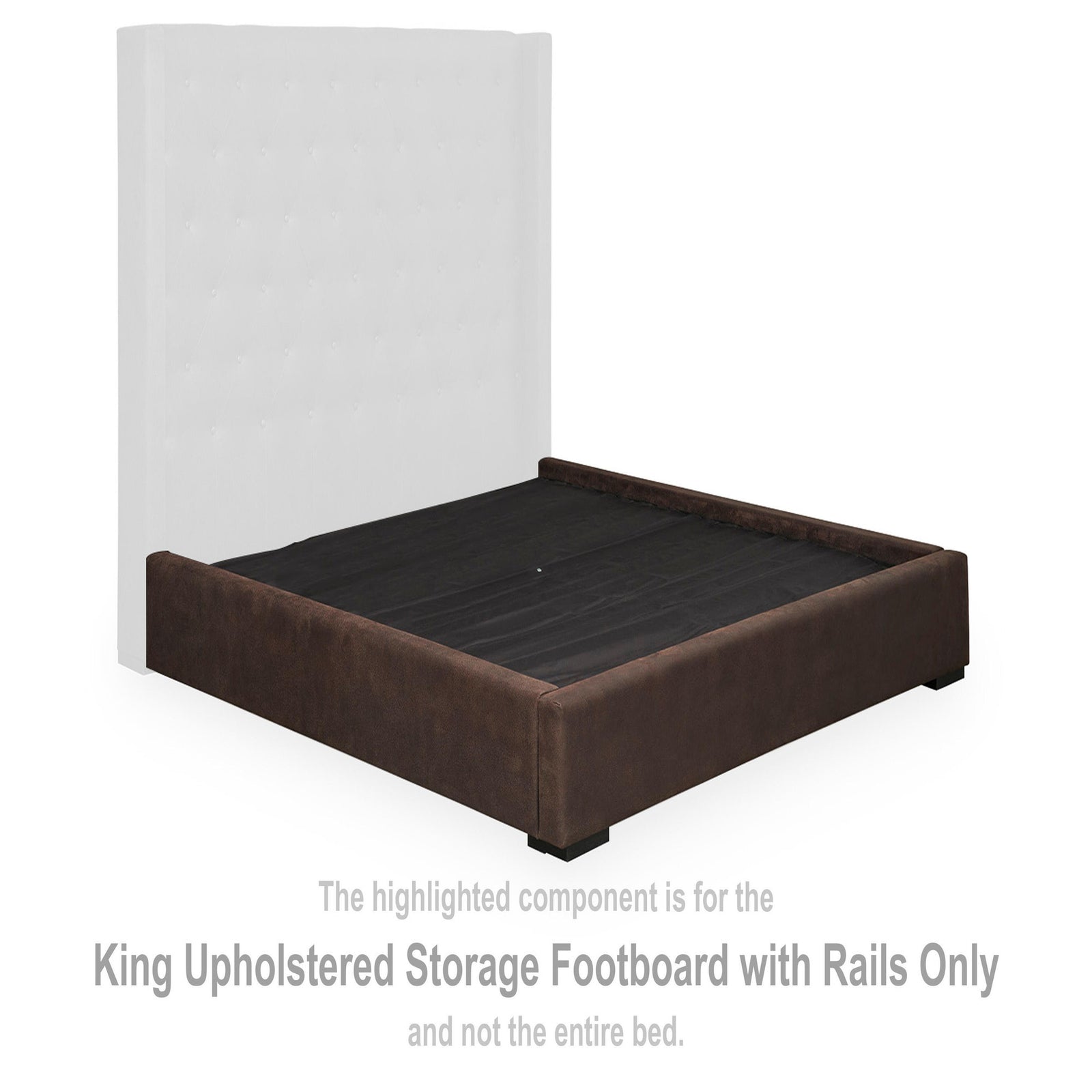 Lavernty King Upholstered Storage Footboard with Rails (PCB9002-SI) - Image 3