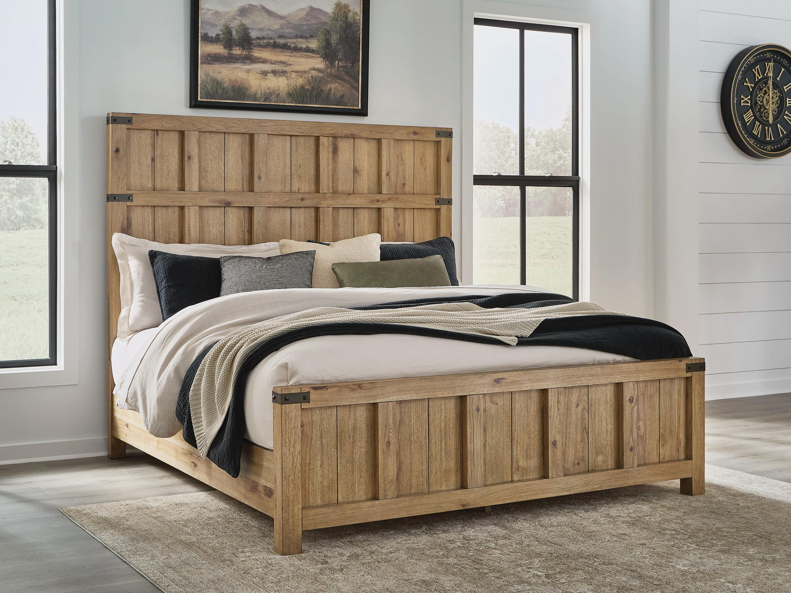 Ridgester Panel Bed - Light Brown (B858-SI) - Image 2