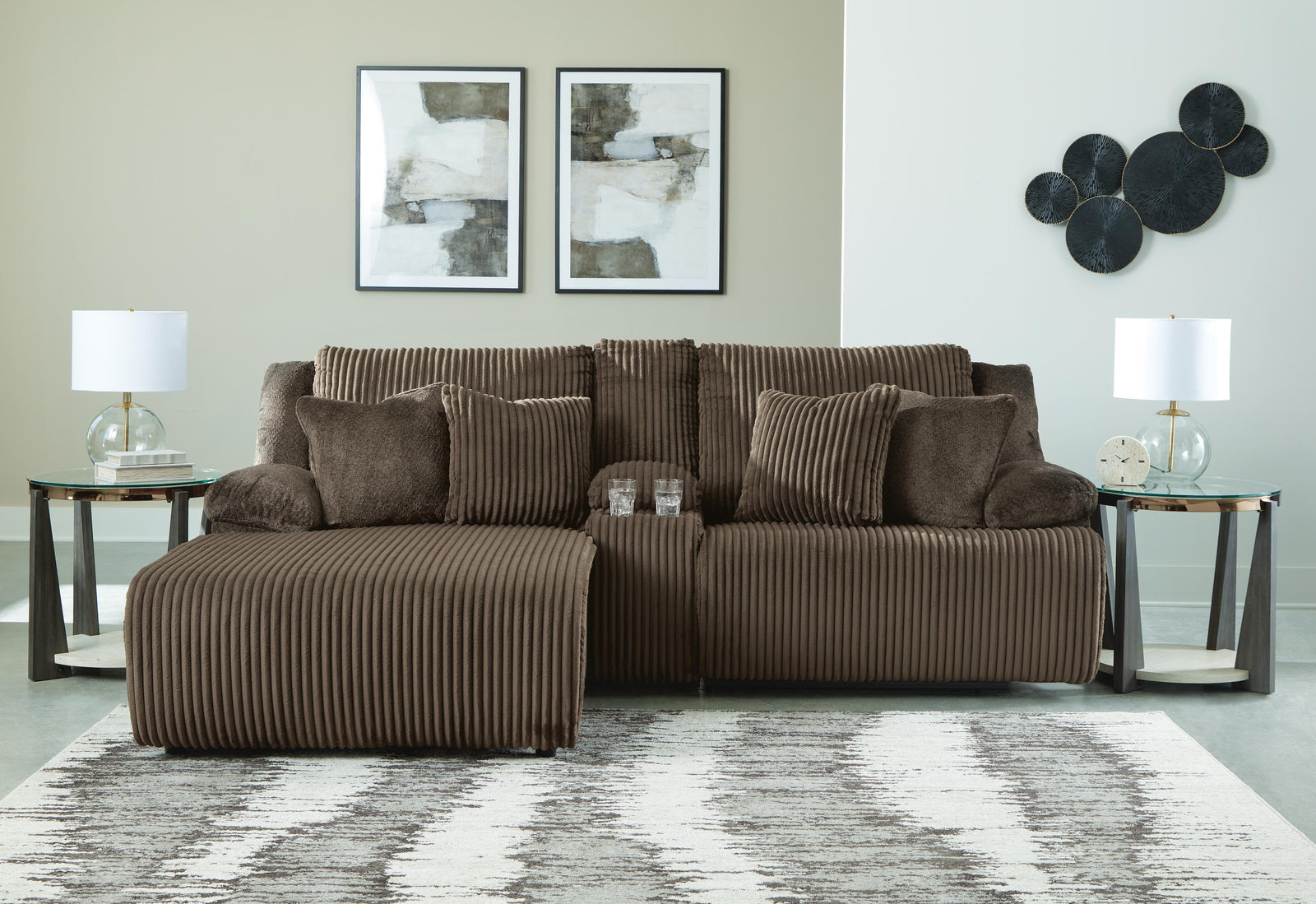 Top Tier 3-Piece Reclining Sectional Sofa with Chaise (92705-SI) - Image 2