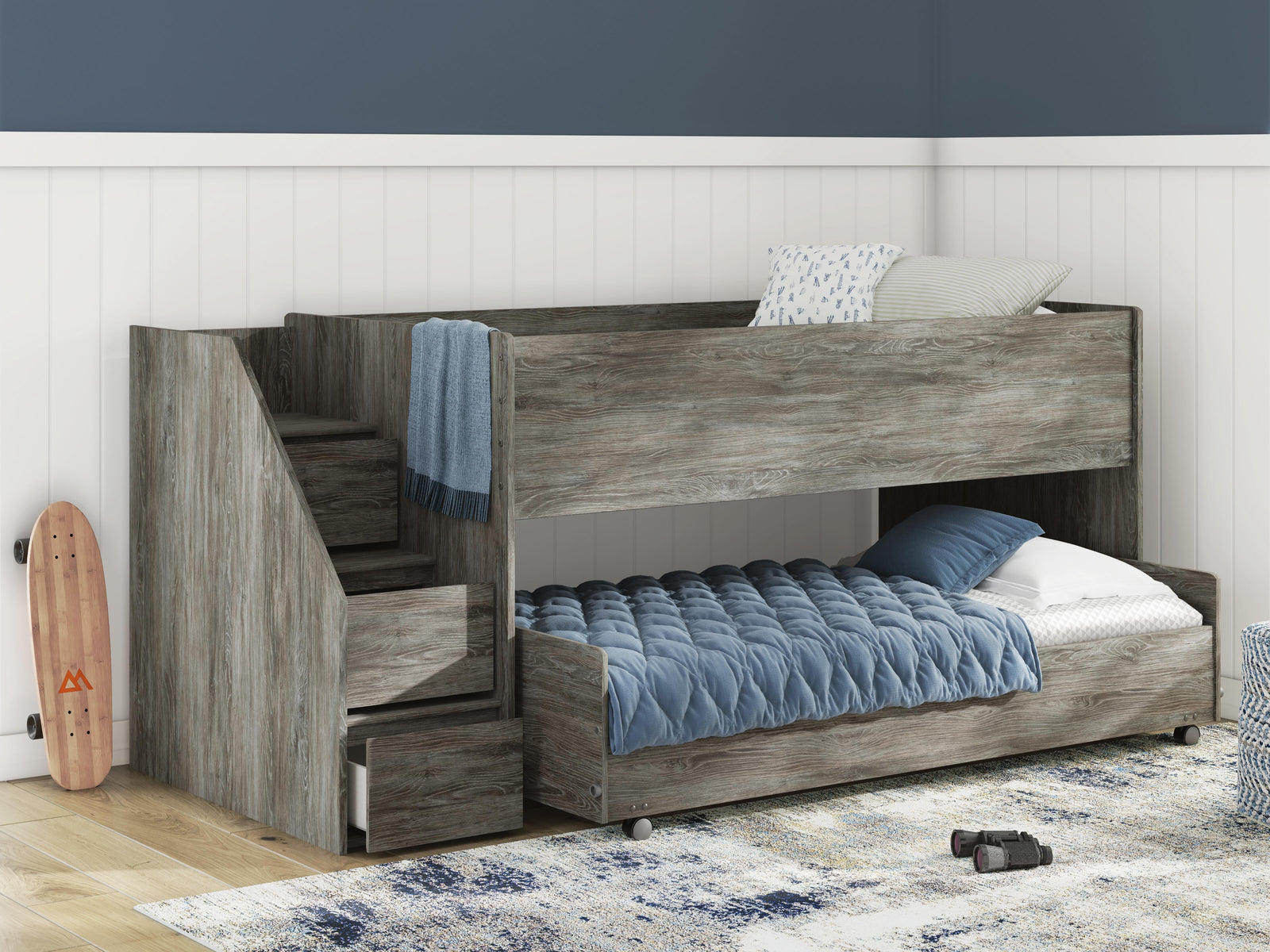 Frandern Loft Bed and Mattresses - Warm Gray (B4480-SI) - Image 12