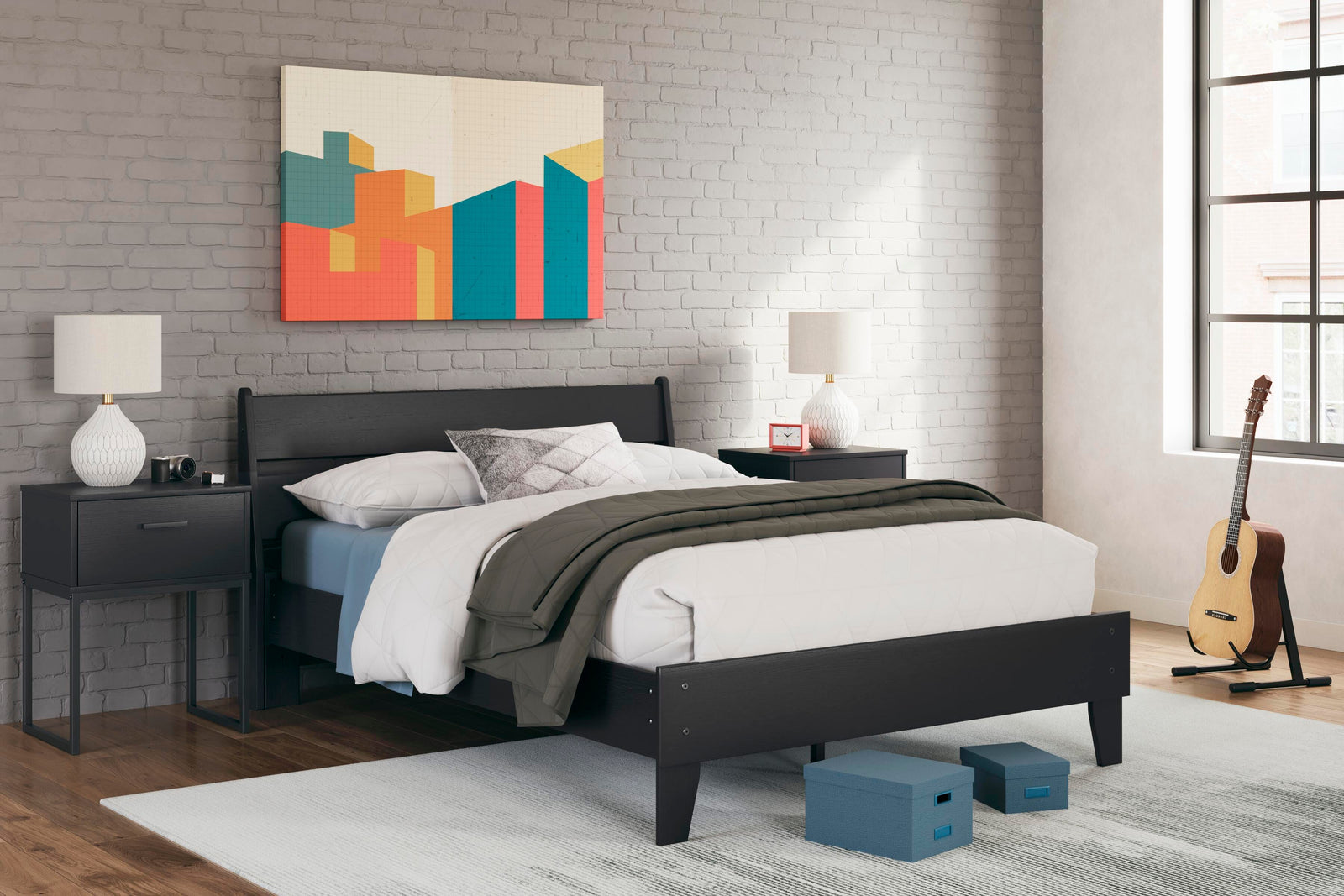 Socalle Panel Platform Bed (Youth) - Black (EB1865-SI) - Image 8