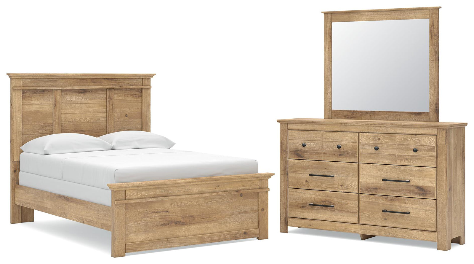 Makidern Full Panel Bed, Dresser and Mirror (PCB1170-SI)