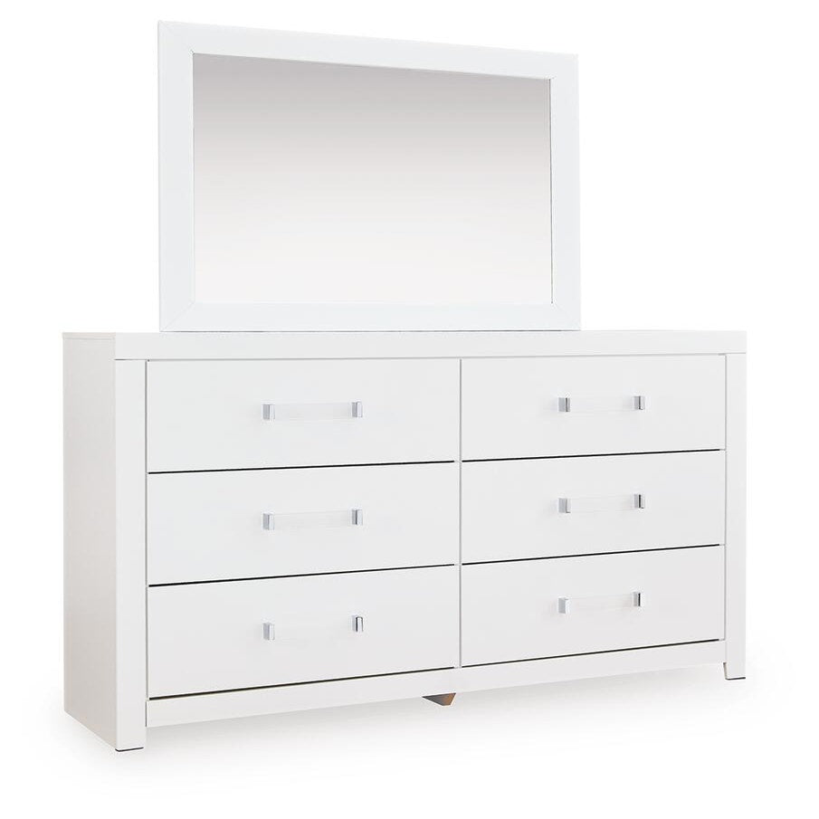 Maeling Queen Upholstered Panel Bed, Dresser, Mirror and Nightstand (PCB1119-SI) - Image 3