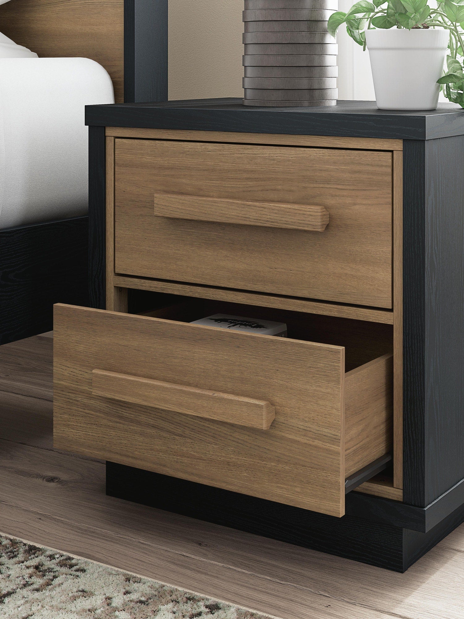 Kozmour Nightstand - Black/Brown (EB1460-SI) - Image 10
