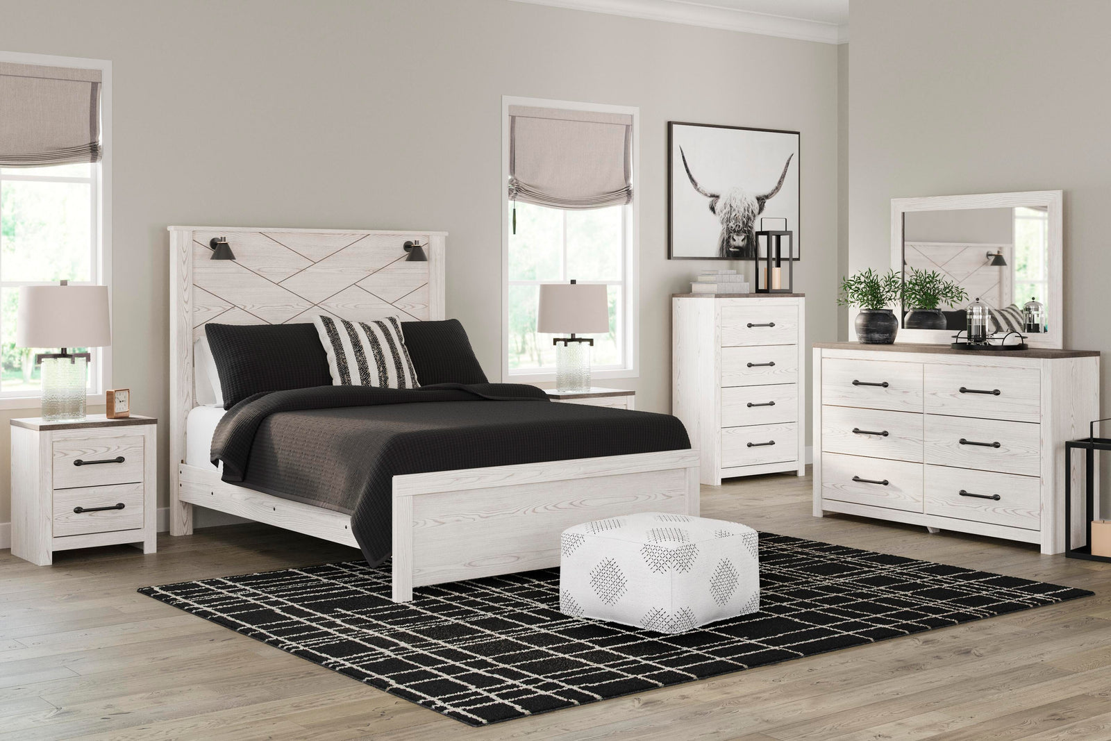 Gerridan Dresser and Mirror - White/Gray (B1190-SI) - Image 2