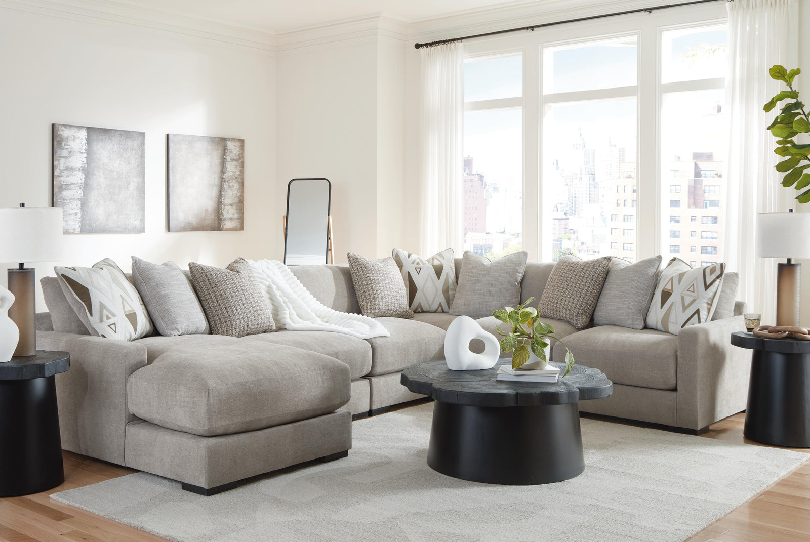 Aslan Court 6-Piece Sectional with Chaise (20305-SI) - Image 3