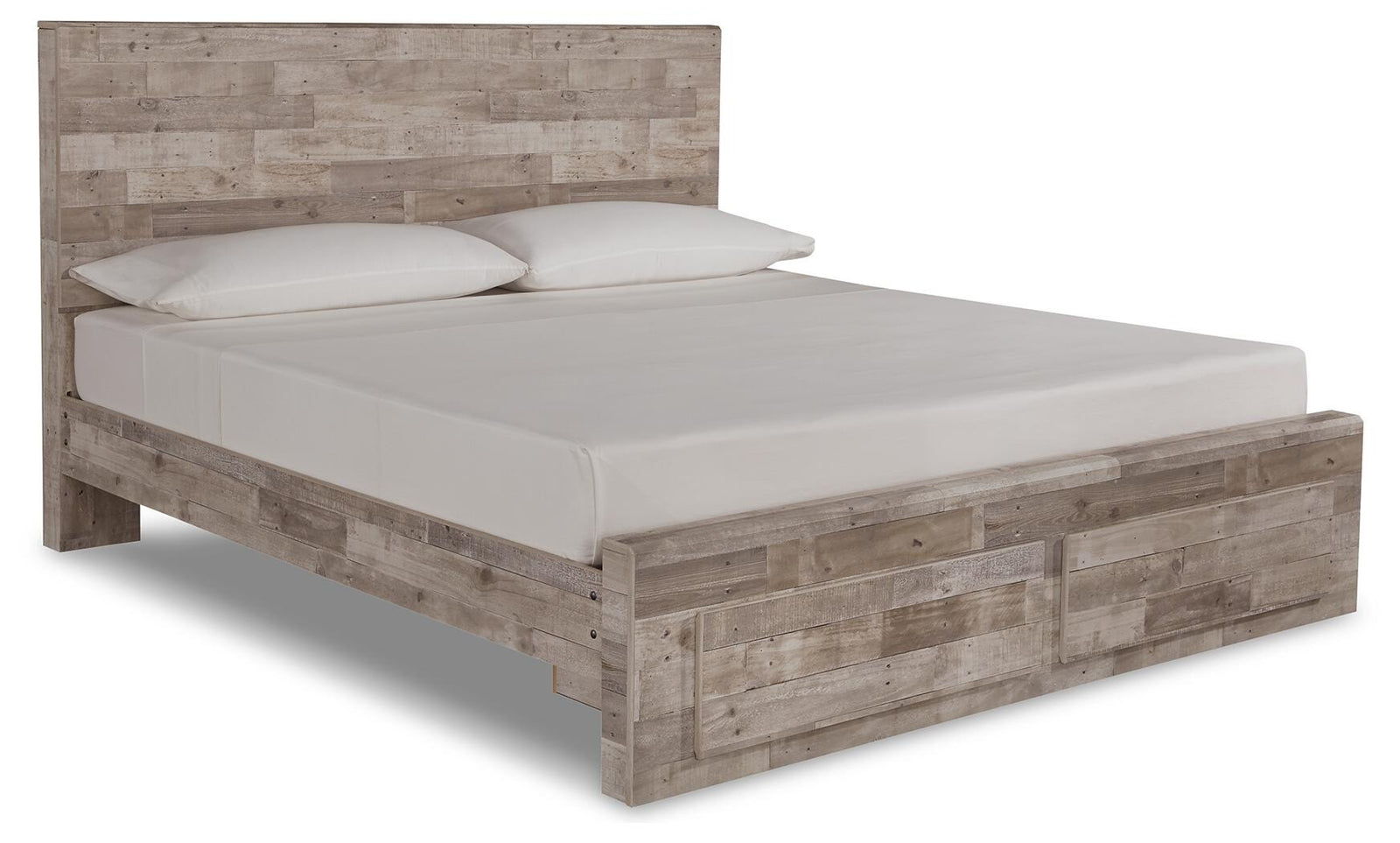 Effie Panel Bed with 2 Storage Drawers - Whitewash (B255-SI)