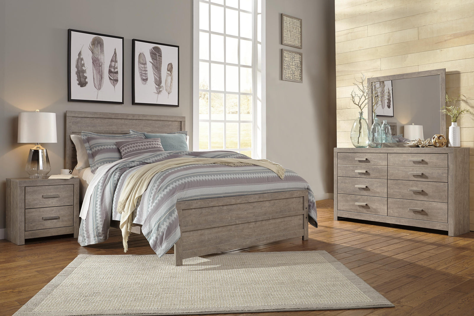 Culverbach Panel Bed, Dresser and Mirror - Gray (B070-SI) - Image 2