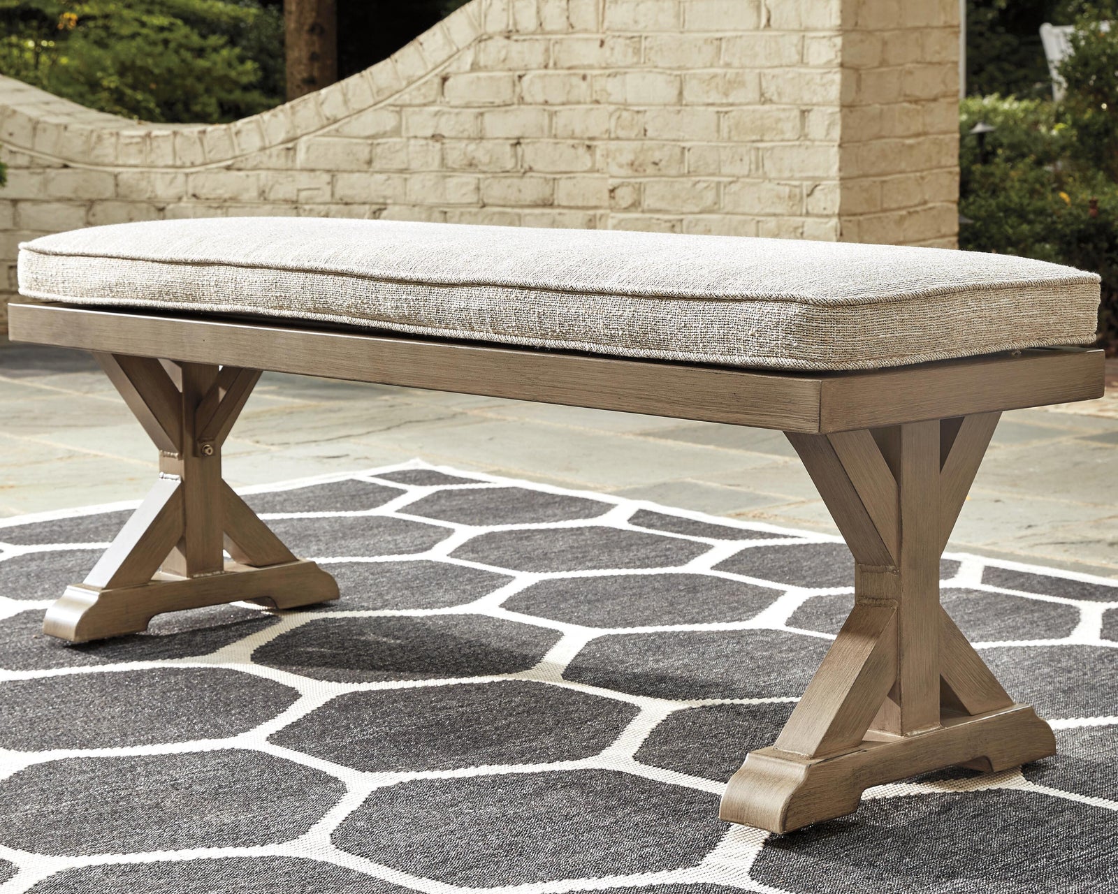 Beachcroft Outdoor Bench with Cushion (P791-SI) - Image 2