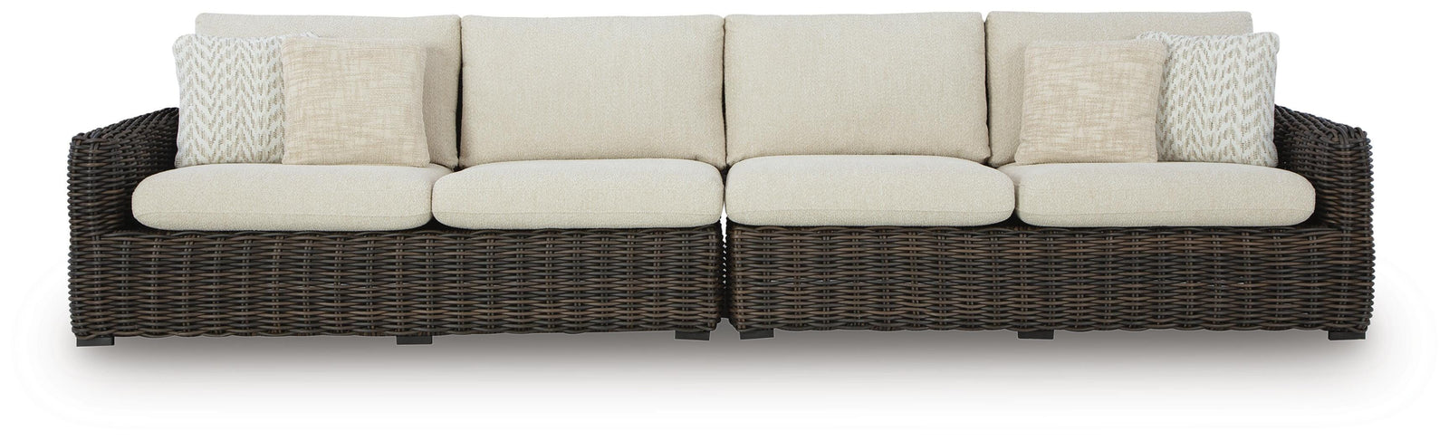 Kimora Outdoor Right and Left-arm Facing Loveseat with Cushion (Set of 2) (P711-SI)