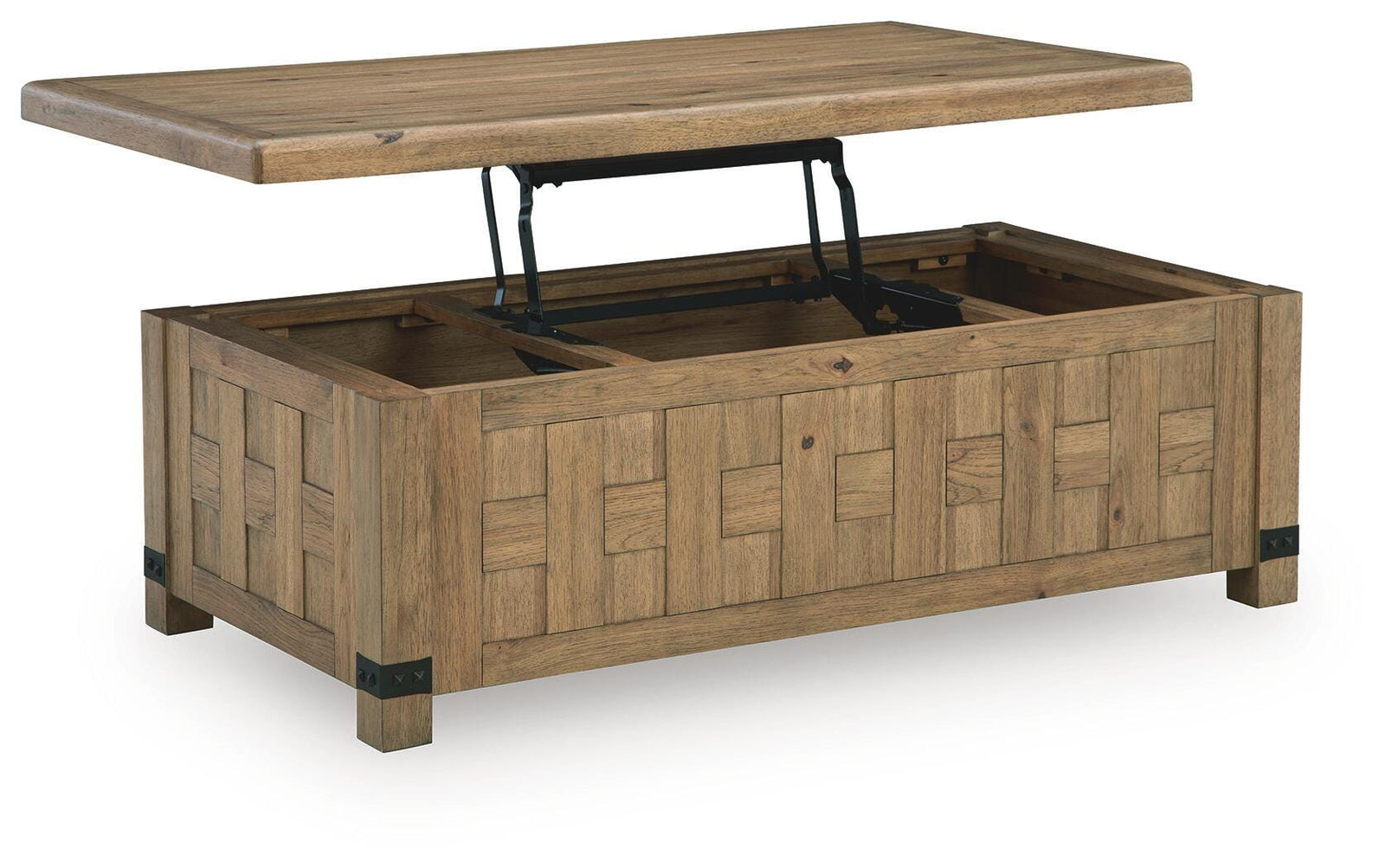 Ridgester Lift-Top Coffee Table - Light Brown (T858-SI) - Image 3