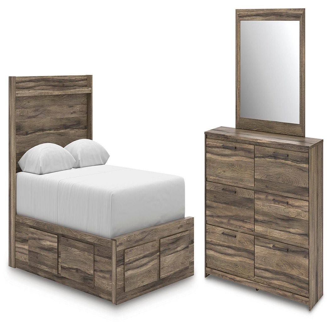 Elbrim Queen Panel Storage Bed, Dresser and Mirror (PCB2005-SI)