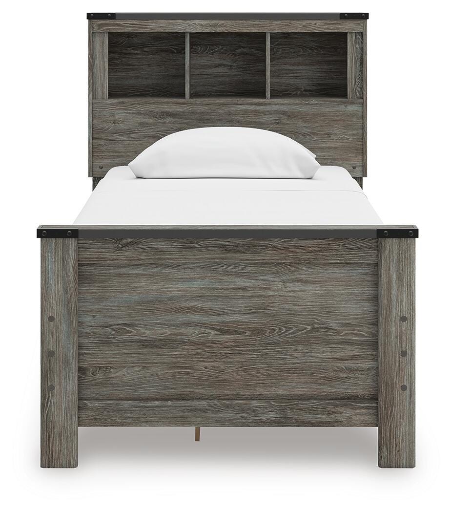 Frandern Bookcase Bed with Storage, Dresser and Mirror (B4480-SI) - Image 9