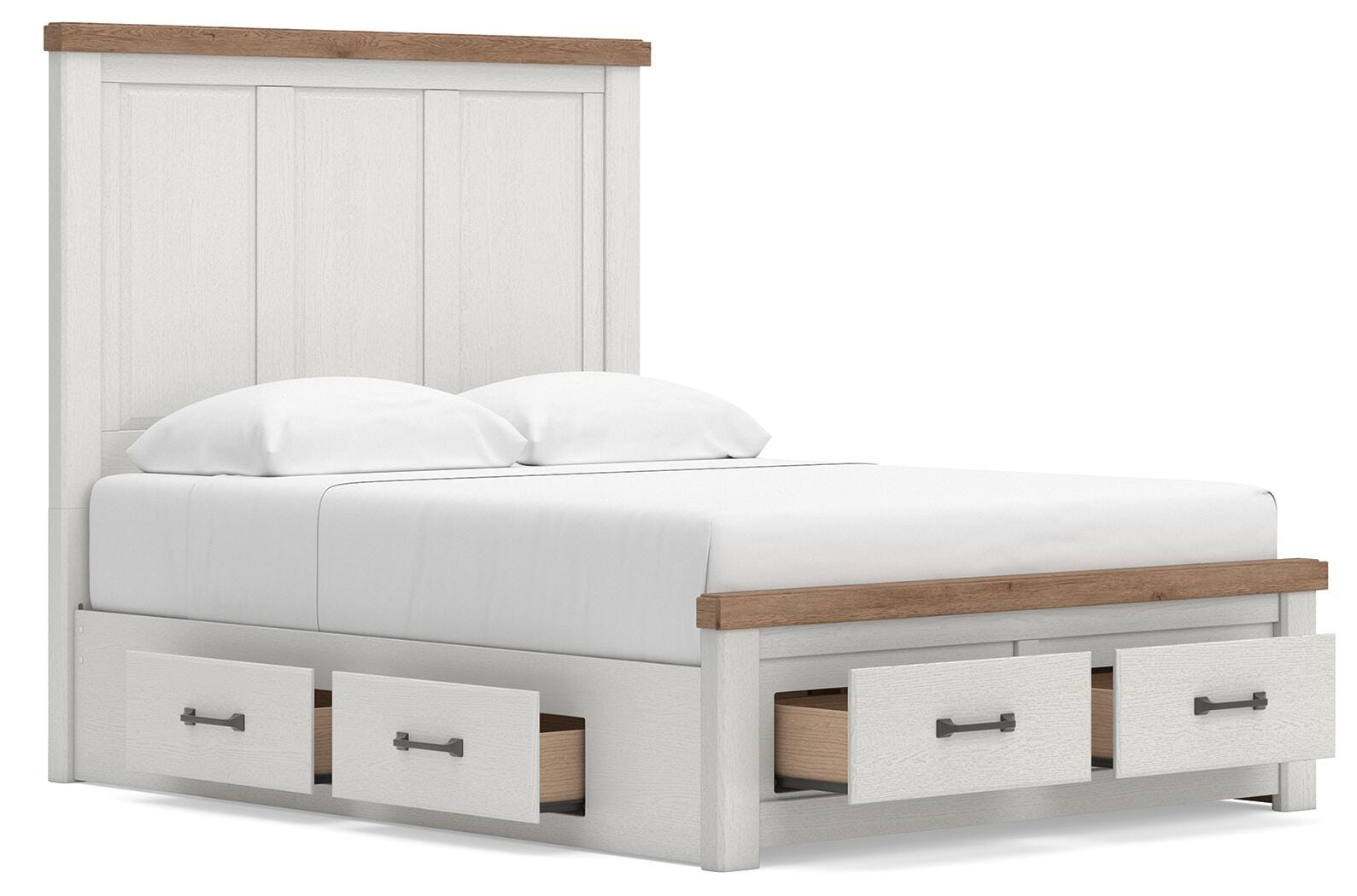 Savonport Panel Storage Bed - White/Brown (B4615-SI) - Image 3