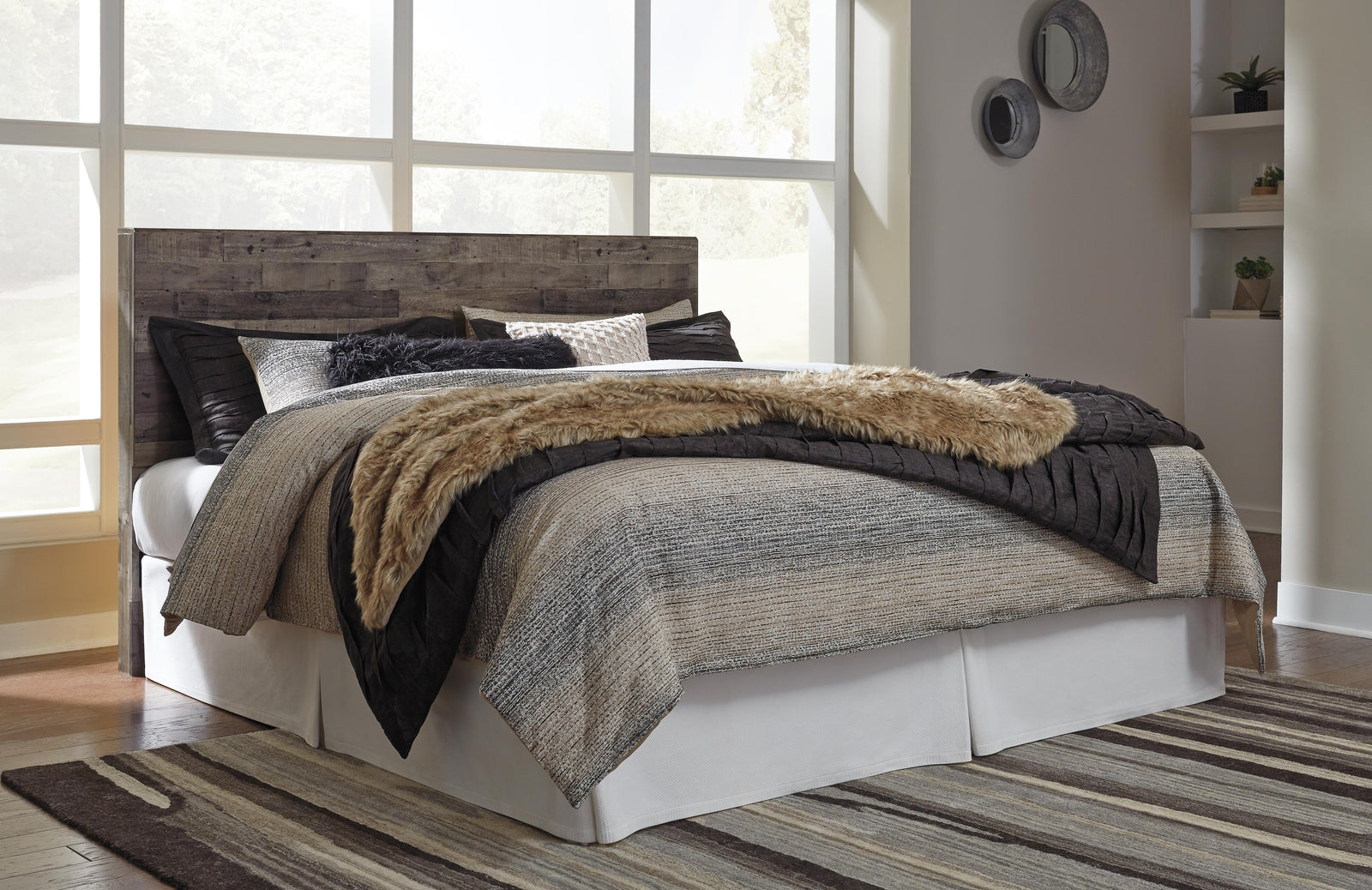 Derekson Panel Headboard - Multi Gray (B200-SI) - Image 4
