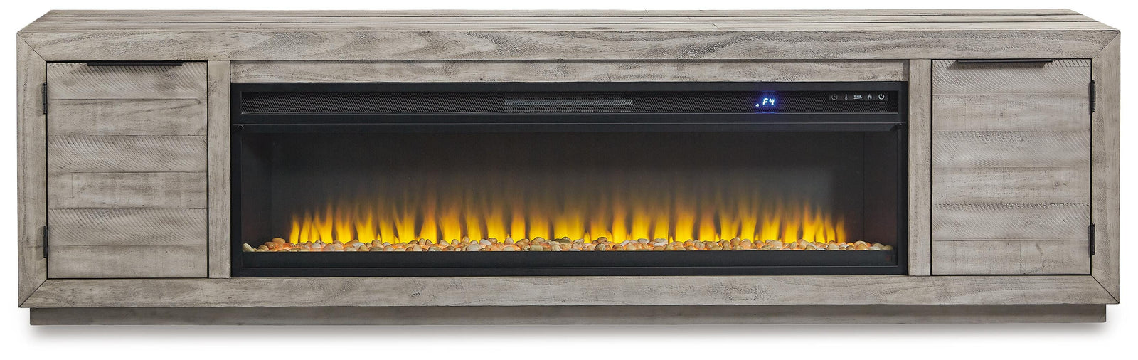 Naydell 92 TV Stand with Electric Fireplace (W996-SI)