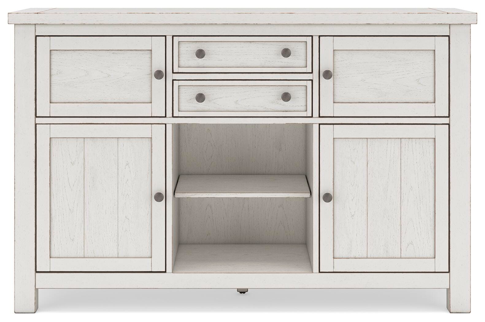 Robbinsdale Counter Height Dining Table, 2 Barstools, Bench and Server (D642-SI) - Image 18