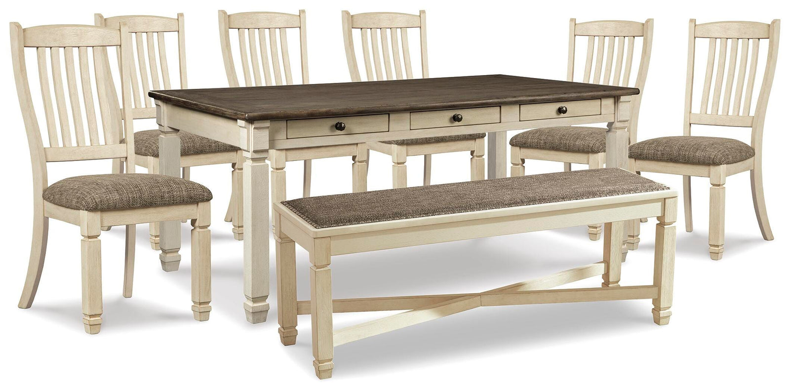 Bolanburg Dining Table, 6 Chairs, and Bench (D647-SI) - Image 2