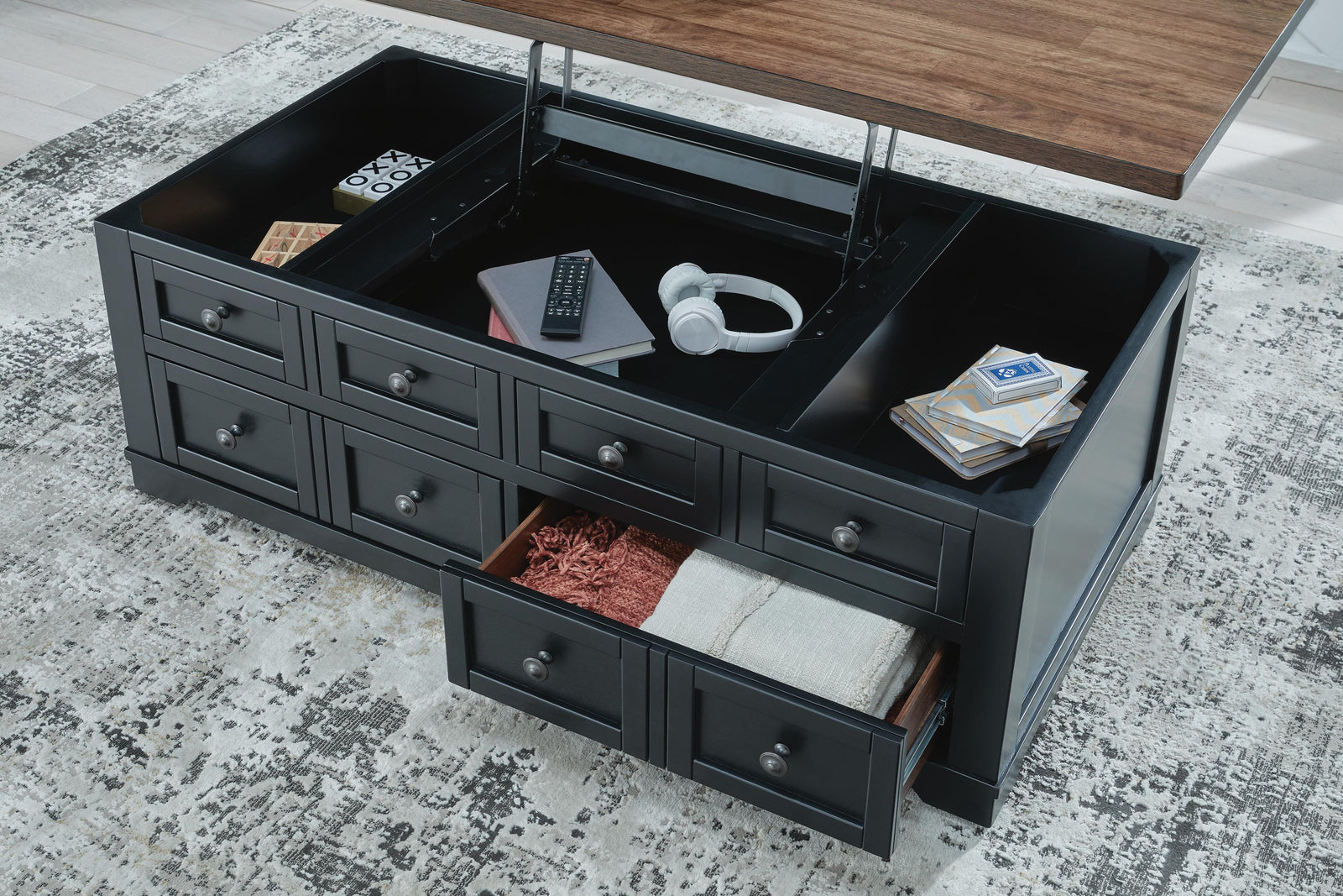 Wildenauer Lift-Top Coffee Table - Brown/Black (T664-SI) - Image 10