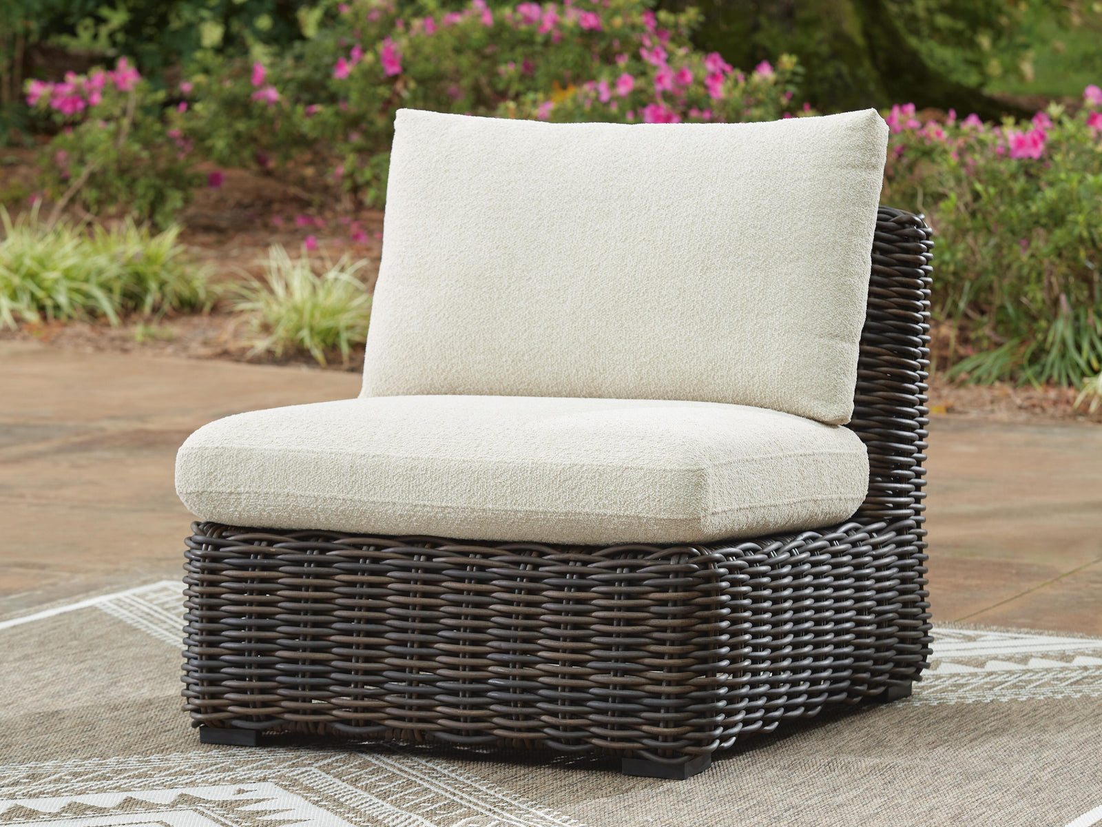 Kimora Outdoor Right and Left-arm Facing Loveseat with Cushion (Set of 2) (P711-SI) - Image 2