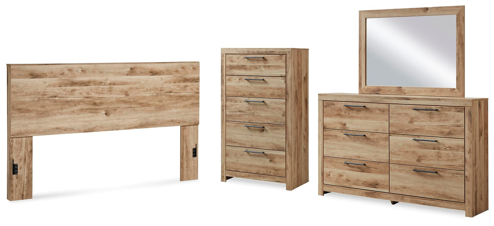 Hyanna Panel Headboard, Dresser, Mirror and Chest - Tan Brown (B1050-SI)