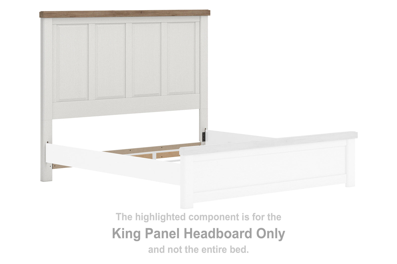 Savonport Panel Headboard - White/Brown (B4615-SI) - Image 4