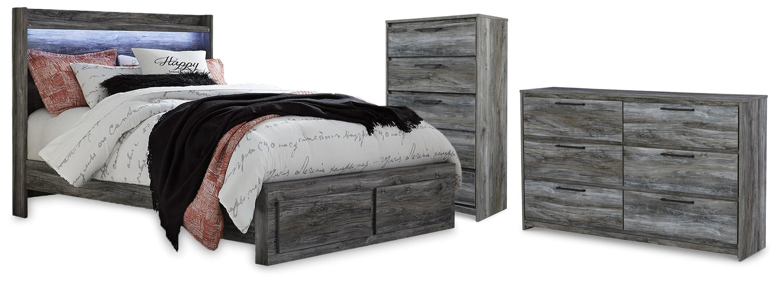 Baystorm Panel Storage Bed, Dresser and Chest (B221-SI)