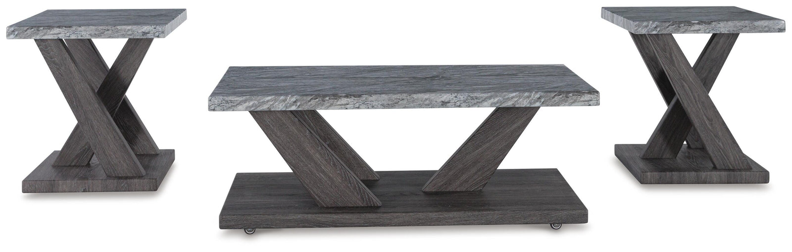 Bensonale Table (Set of 3) - Brown/Gray (T400-SI) - Image 2