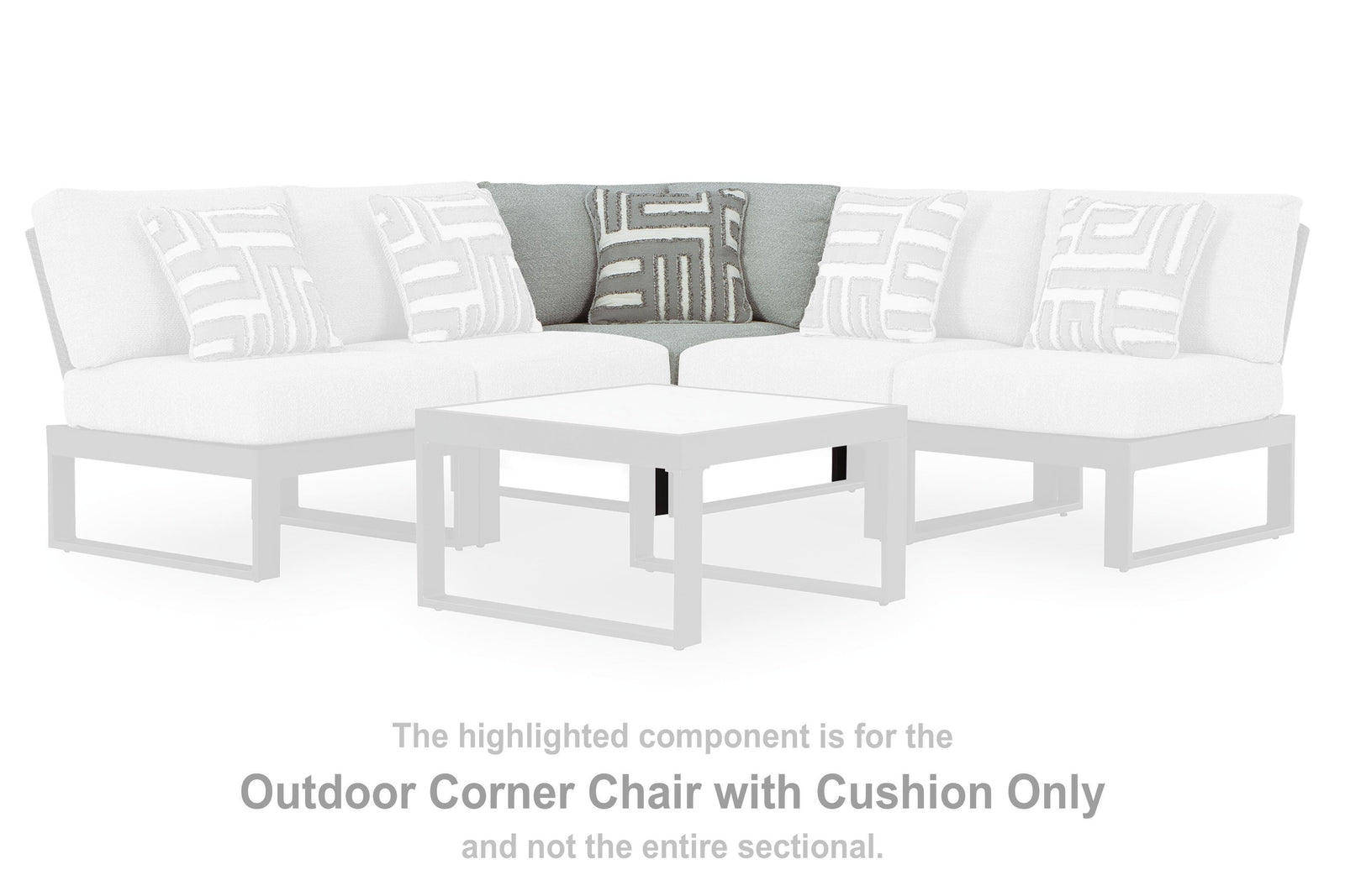 Beachloft Outdoor Corner Chair with Cushion (P490-SI) - Image 16