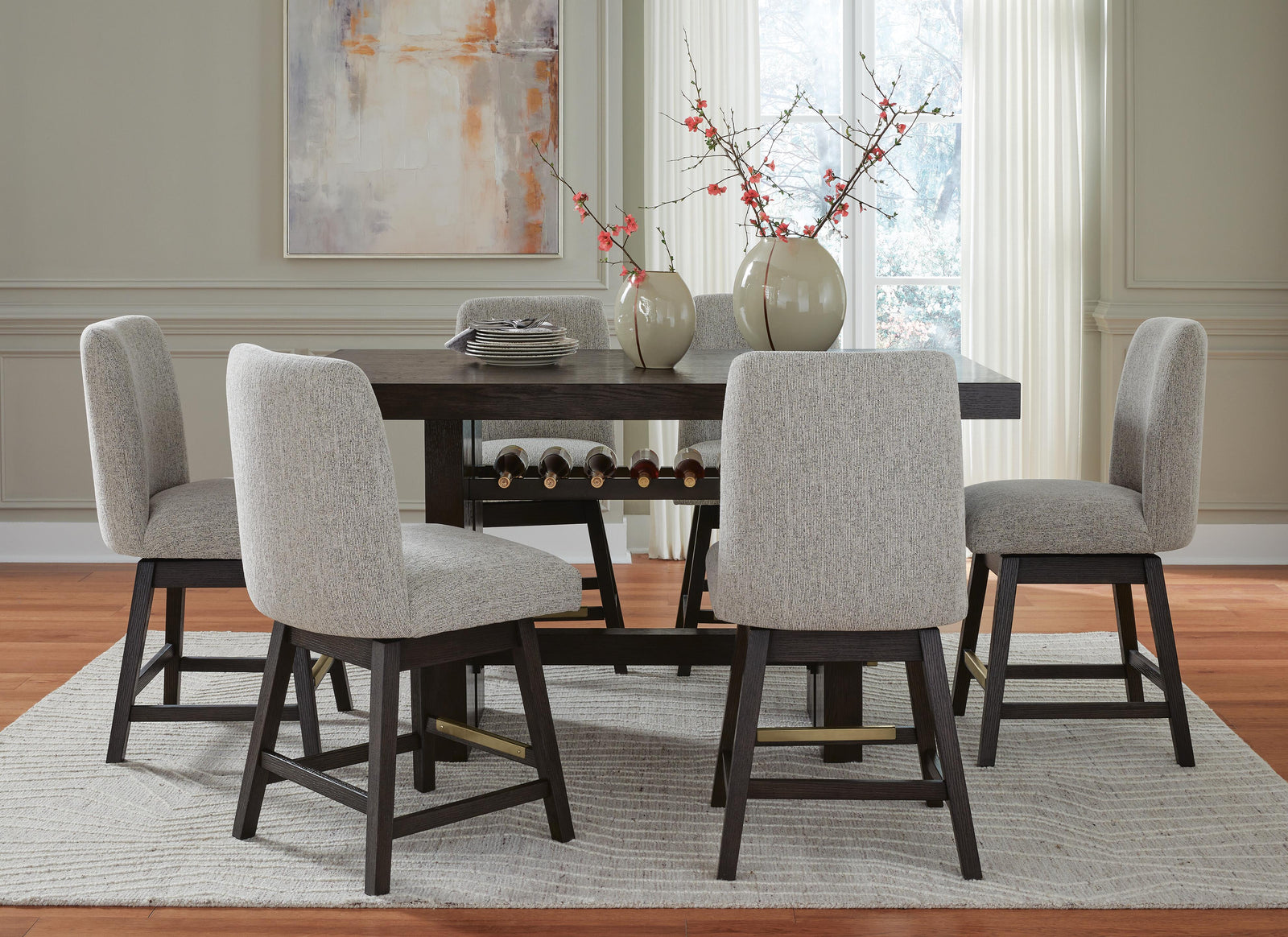 Burkhaus Counter Height Dining Table and 6 Barstools (D984-SI) - Image 5