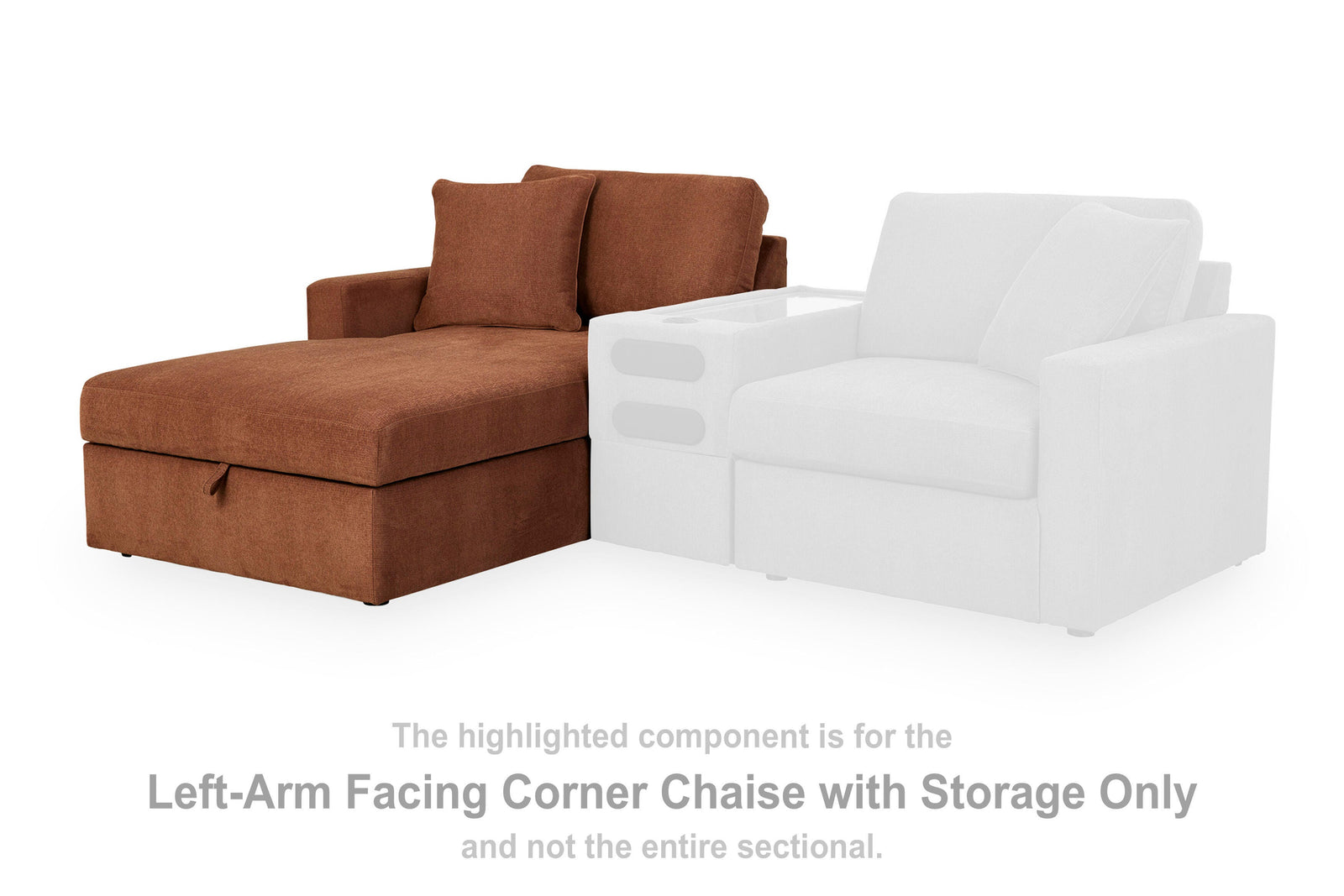 Modmax Left-Arm Facing Corner Chaise with Storage (92102-SI) - Image 7