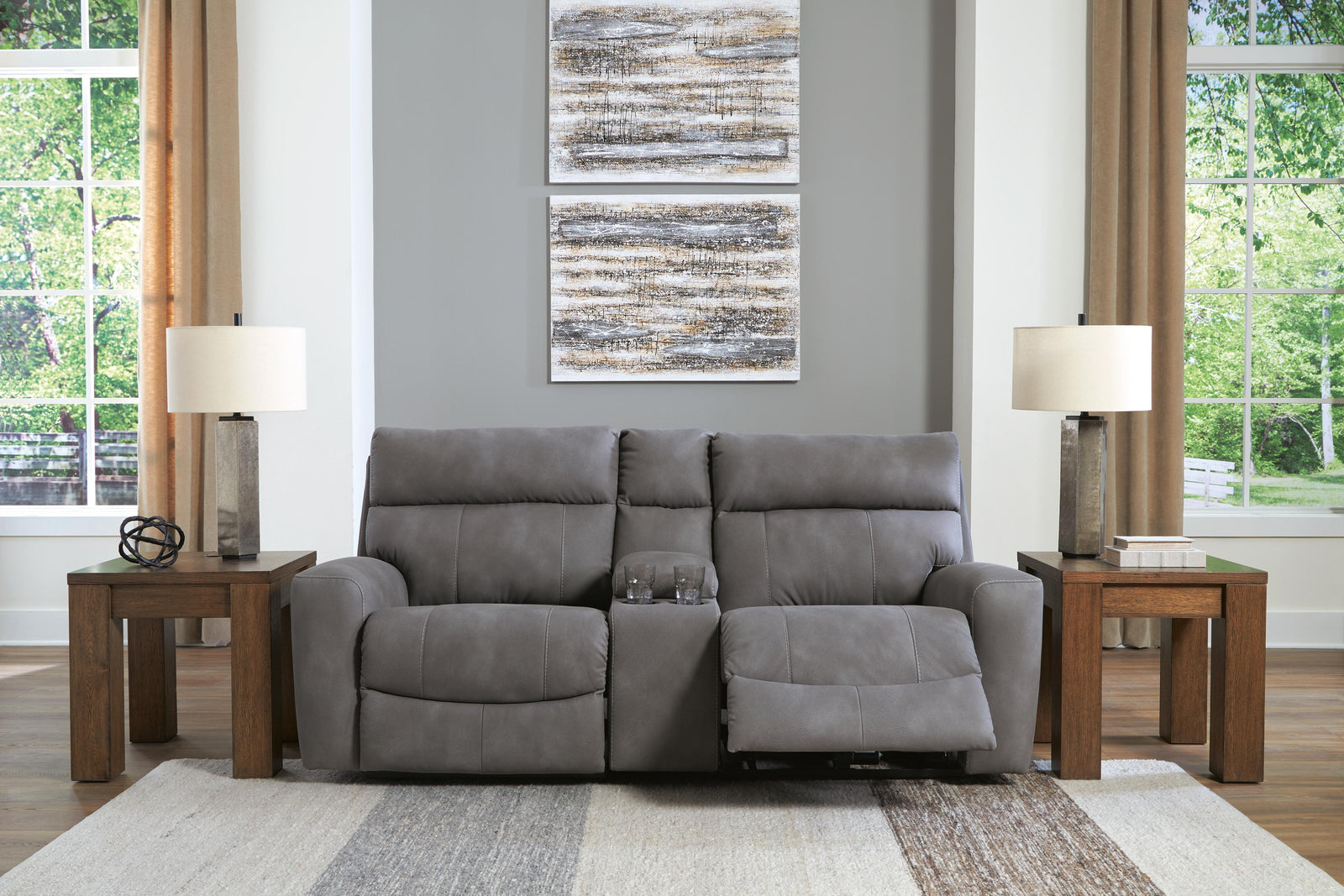 Next-Gen Durapella 3-Piece Power Reclining Sectional Loveseat with Console (61003-SI) - Image 4