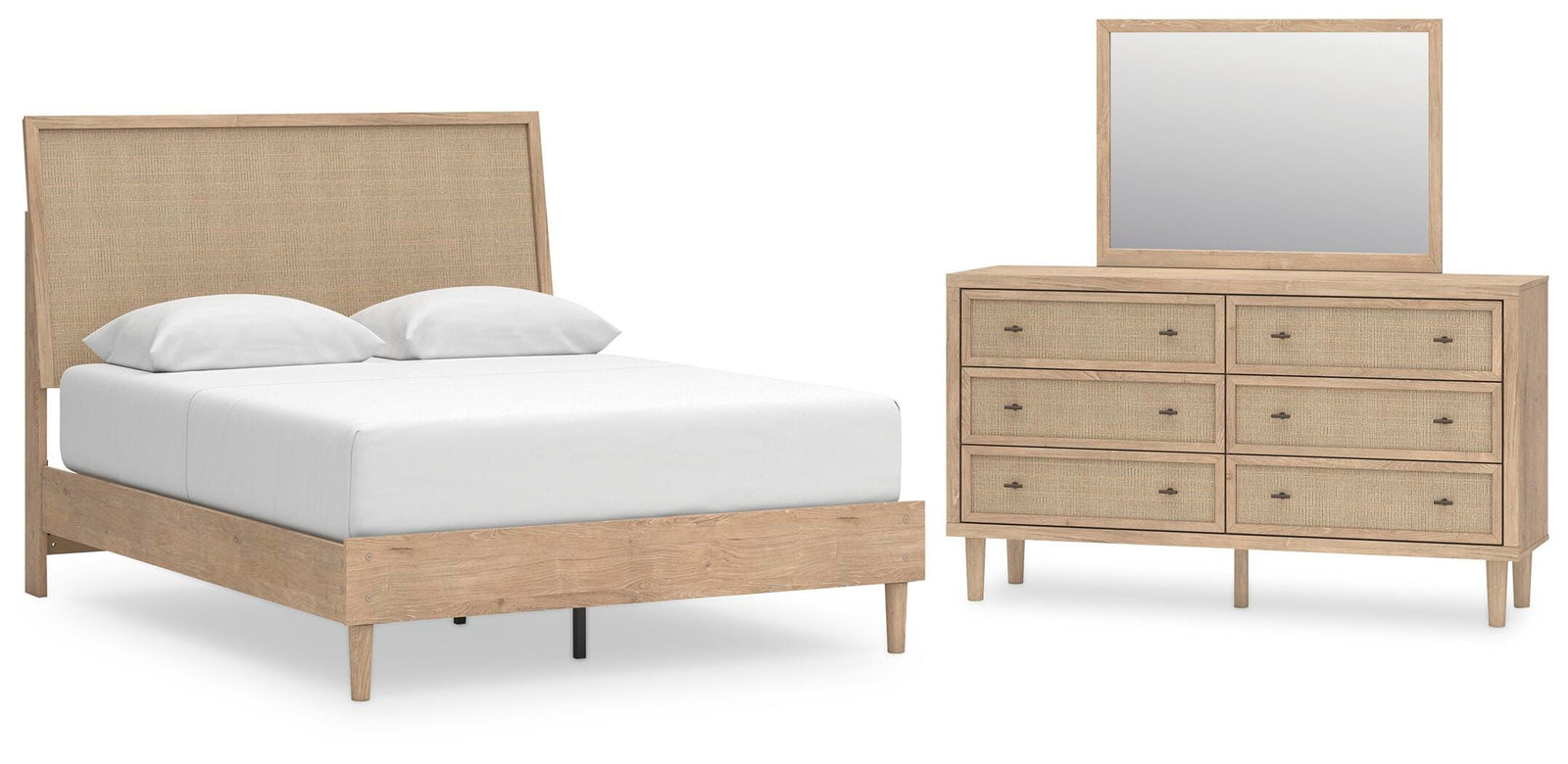 Cielden Panel Bed, Dresser and Mirror - Two-tone (B1199-SI) - Image 2