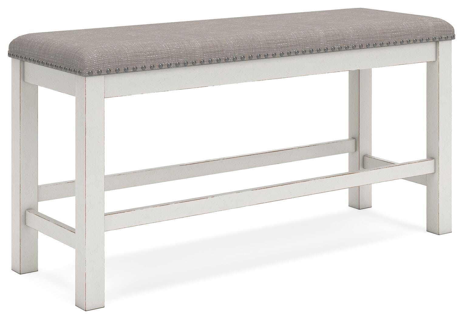 Robbinsdale Counter Height Extension Dining Table, 6 Barstools and Bench (D642-SI) - Image 4