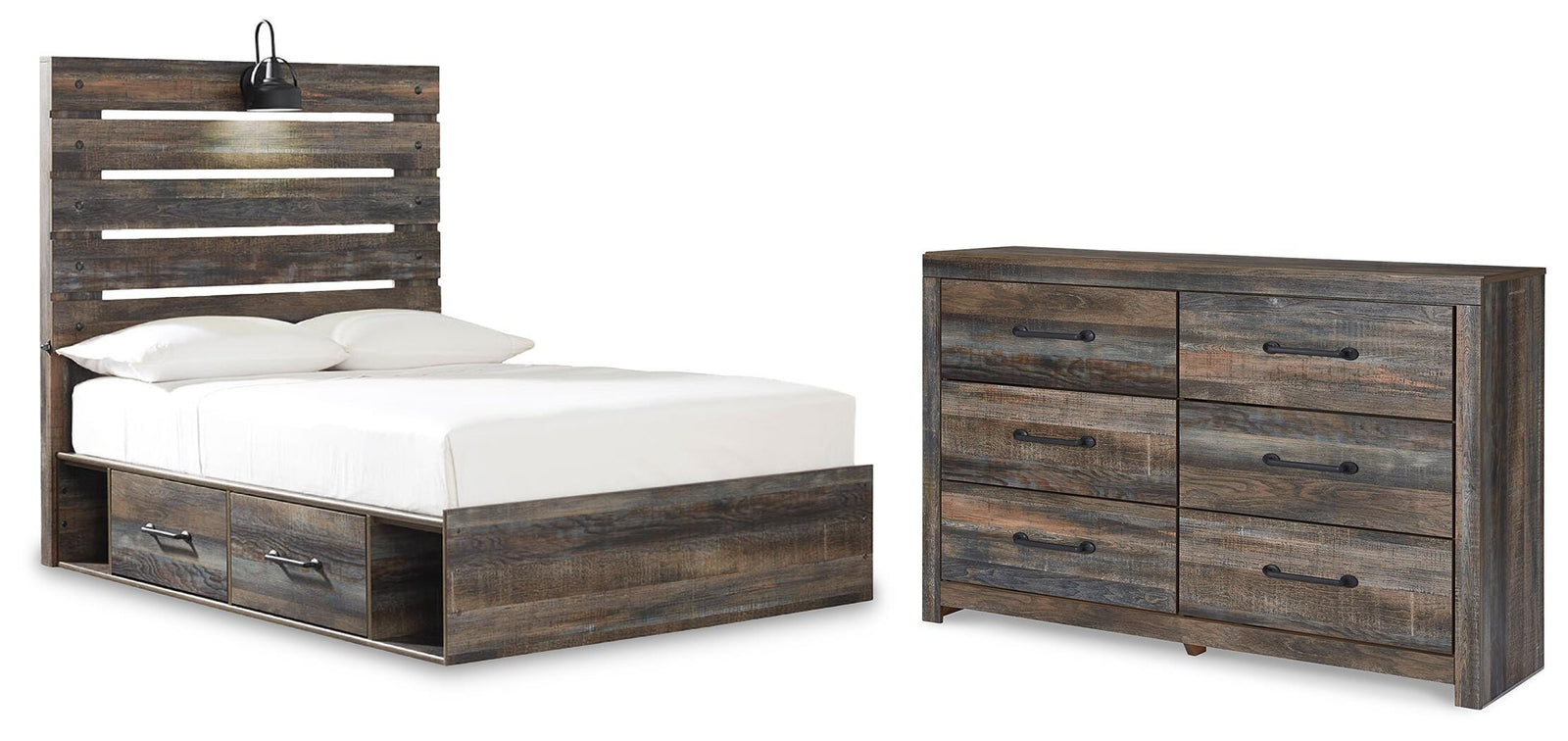 Drystan Panel Storage Bed and Dresser - Multi (B211-SI)