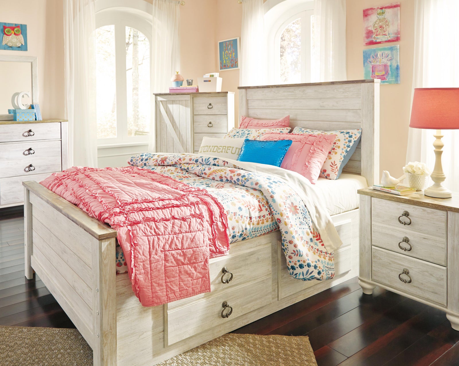 Willowton Panel Headboard - Whitewash (B267-SI) - Image 15