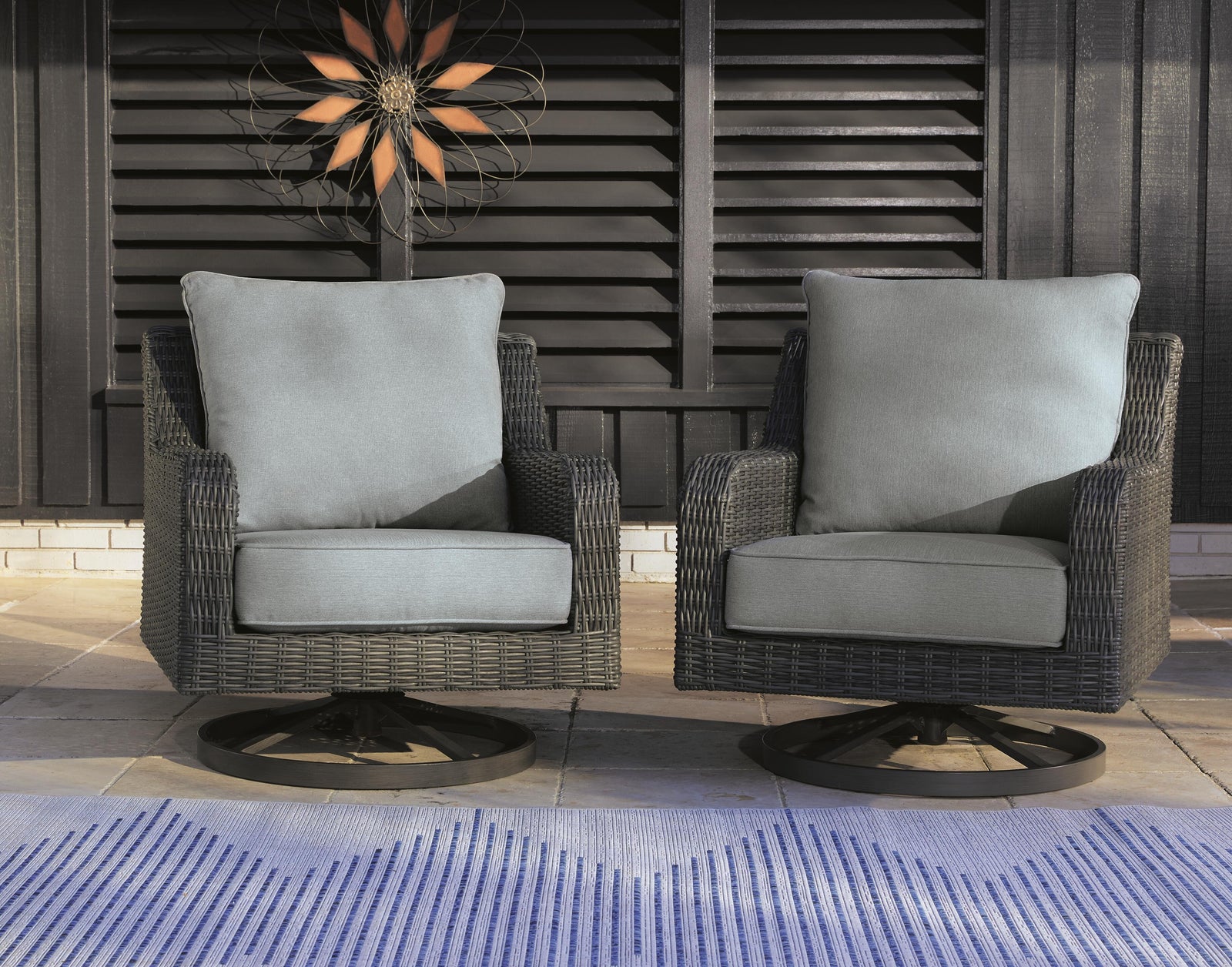 Elite Park Swivel Lounge Chair (Set of 2) (P518-SI) - Image 2