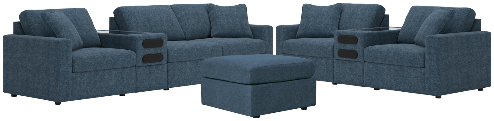 Modmax 4-Piece Sectional Sofa, 3-Piece Sectional Loveseat and Ottoman (92121-SI)