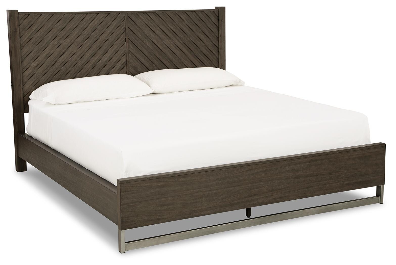 Arkenton Panel Bed - Grayish Brown (B786-SI)