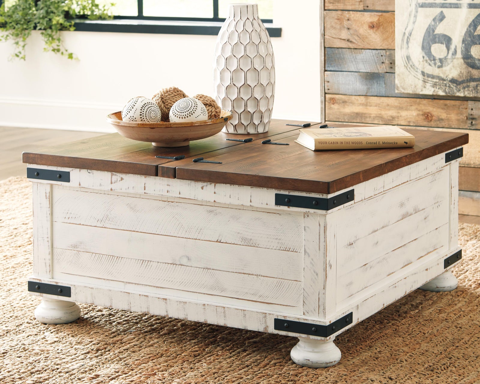 Wystfield Coffee Table and Chairside End Table - White/Brown (T459-SI) - Image 4