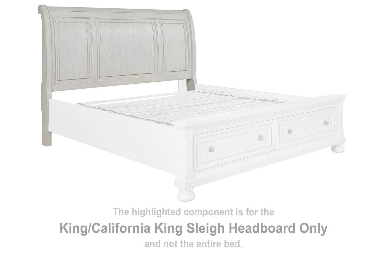 Robbinsdale Sleigh Headboard - Antique White (B742-SI) - Image 3