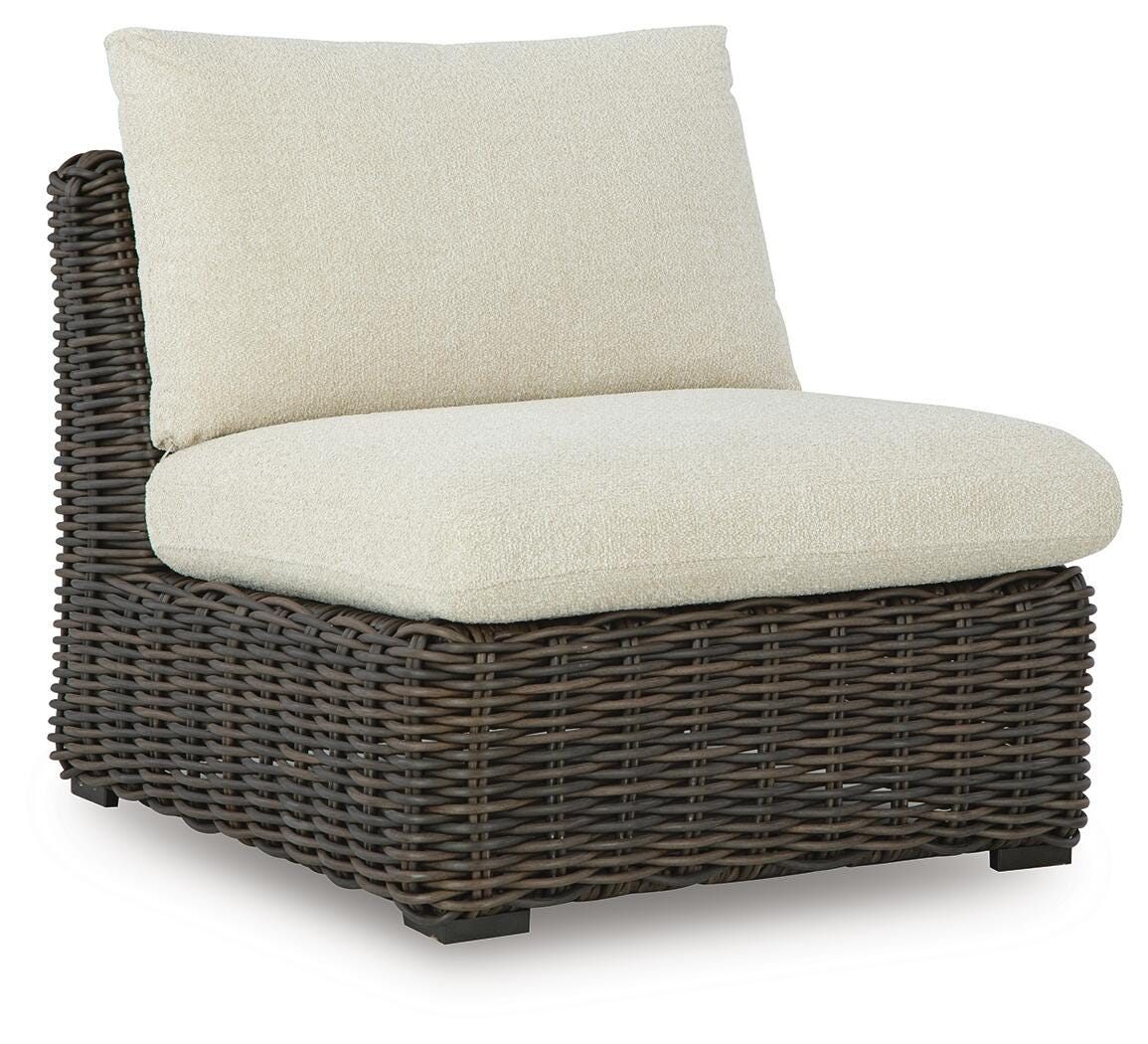 Kimora Outdoor Right and Left-arm Facing Loveseat with Cushion (Set of 2) (P711-SI)