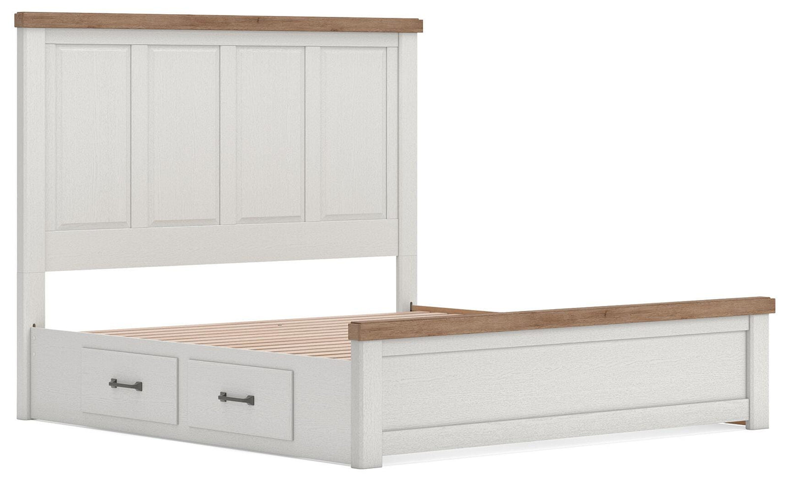 Savonport Panel Bed with Storage - White/Brown (B4615-SI) - Image 4
