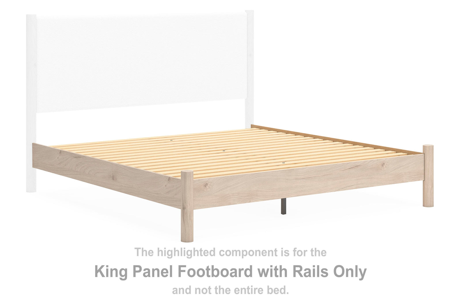 Cadmori Panel Footboard with Rails - Tan (B2615-SI) - Image 2
