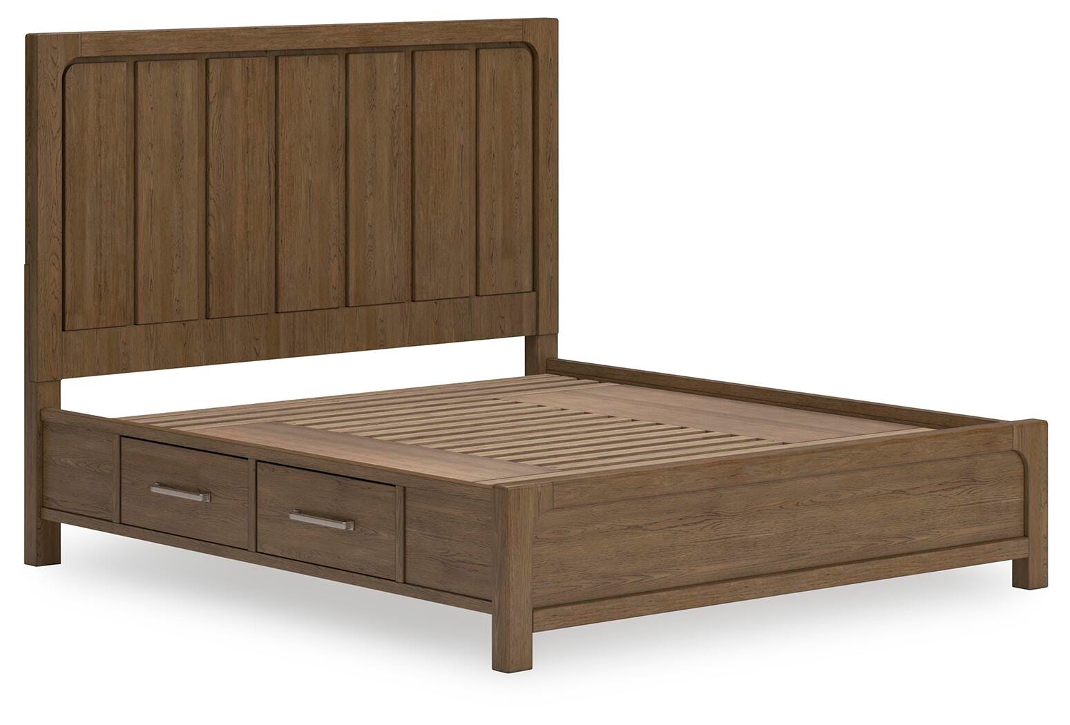 Cabalynn Panel Bed with Storage, Dresser and Mirror - Light Brown (B974-SI) - Image 12