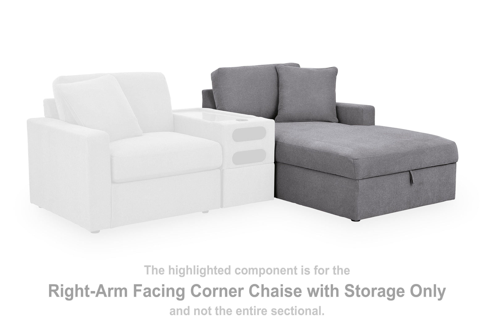 Modmax Right-Arm Facing Corner Chaise with Storage (92104-SI) - Image 4