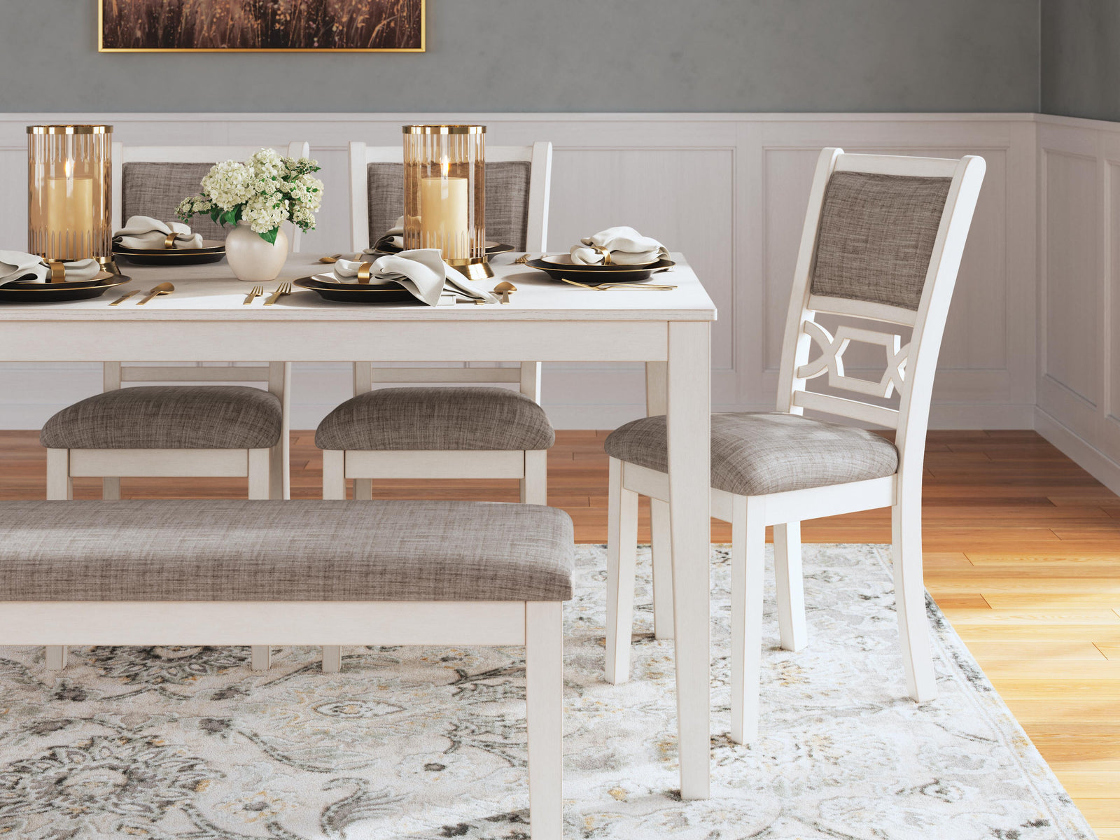 Erinberg Dining Table and 4 Chairs and Bench (Set of 6) (D423-SI) - Image 6