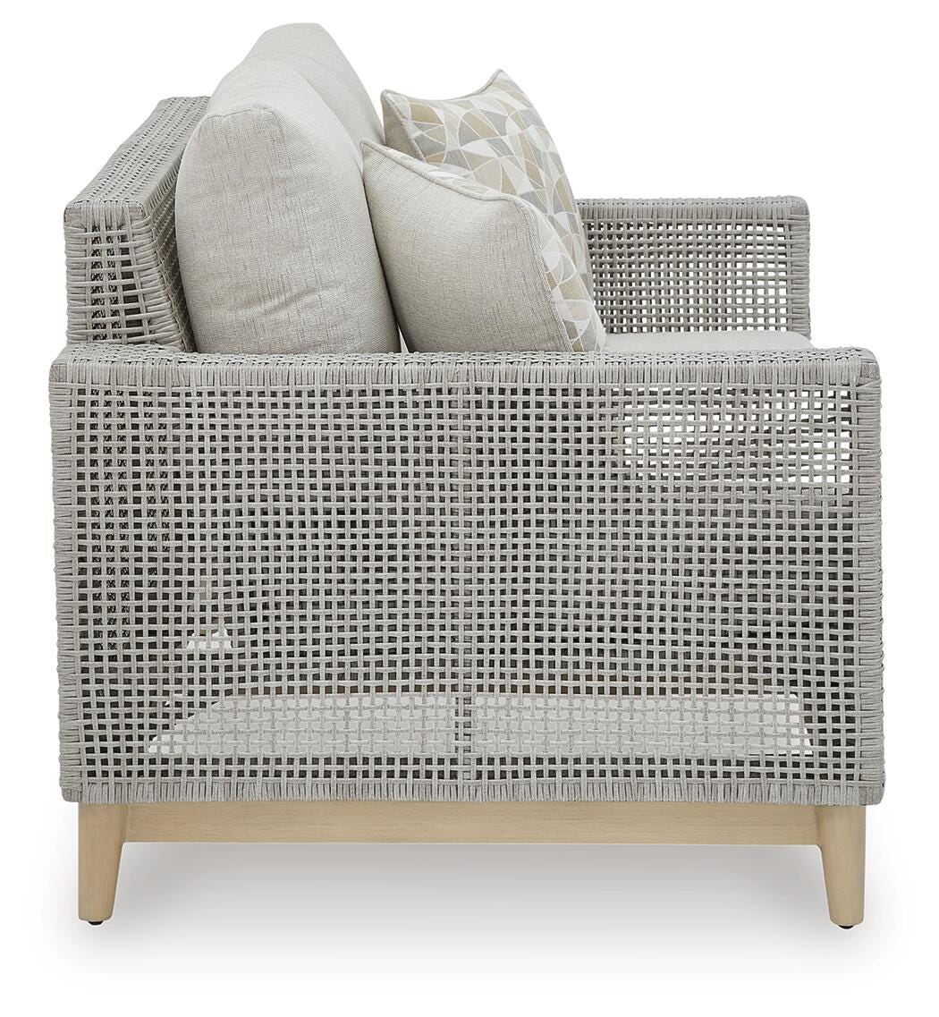 Seton Creek Outdoor Loveseat with Cushion (P798-SI) - Image 16