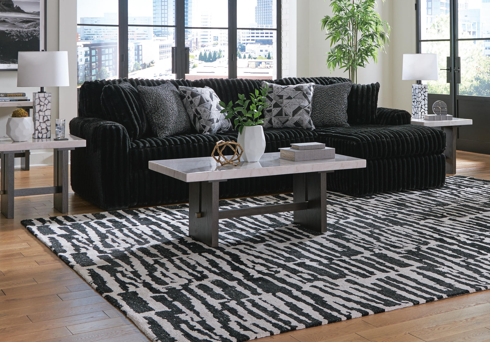 Midnight-Madness 3-Piece Sectional with Chaise (98103-SI) - Image 3