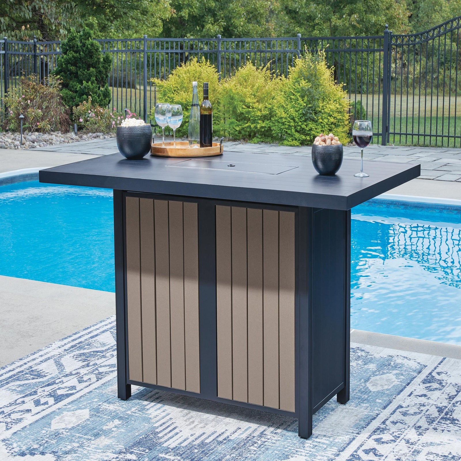 East Beach Outdoor Bar Table with Fire Pit (PCP587-SI) - Image 43